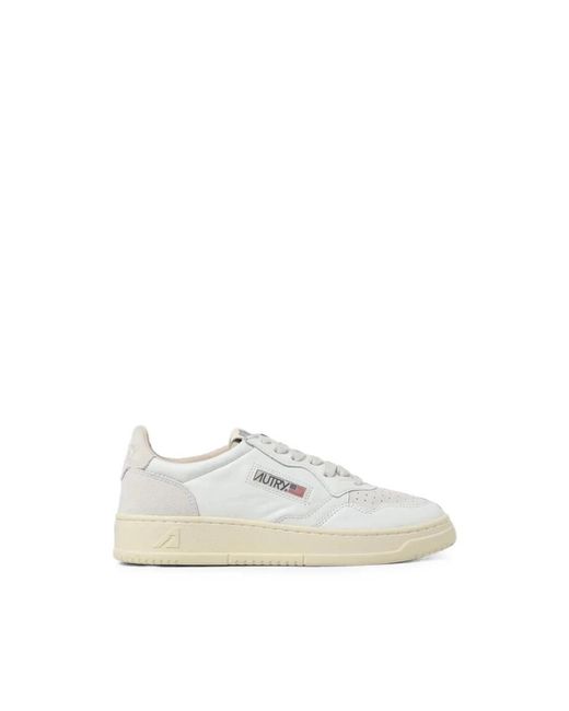 Autry White Medalist Low Leat/Suede