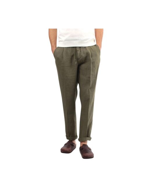 Pantaloni militare in lino di 40weft in Green da Uomo
