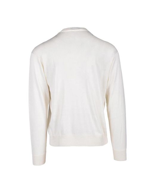 Emporio Armani White Round-Neck Knitwear for men