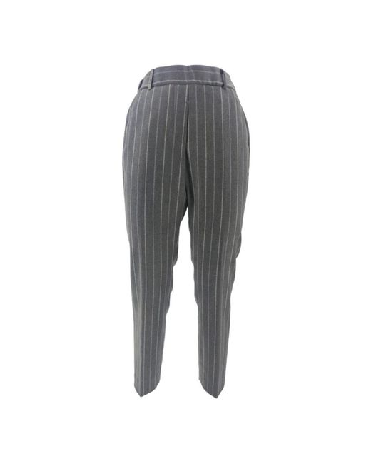 Peserico Gray Straight Trousers