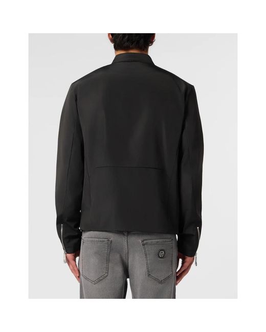 Philipp Plein Nylon Motor Jacket in het Black voor heren