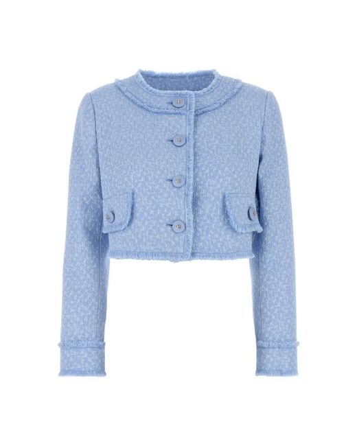 Dolce & Gabbana Blue Hellblauer Tweed-Blazer