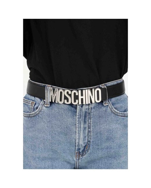 Moschino Black Belts for men