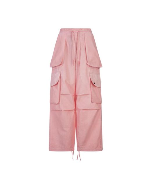 Pantalones cargo rosa mezcla algodón ligero A PAPER KID de color Pink
