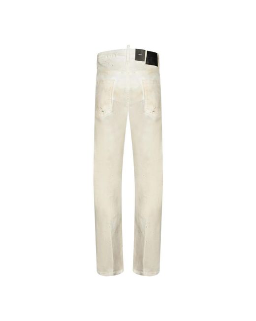 DSquared² White Straight Fit Jeans for men