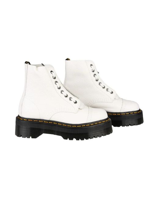 Dr. Martens White Lace-Up Boots