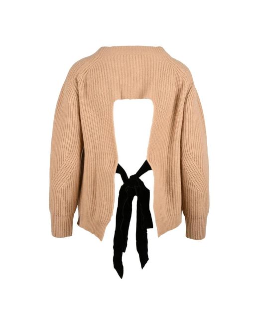 Anna Molinari Round-Neck Knitwear in het Natural