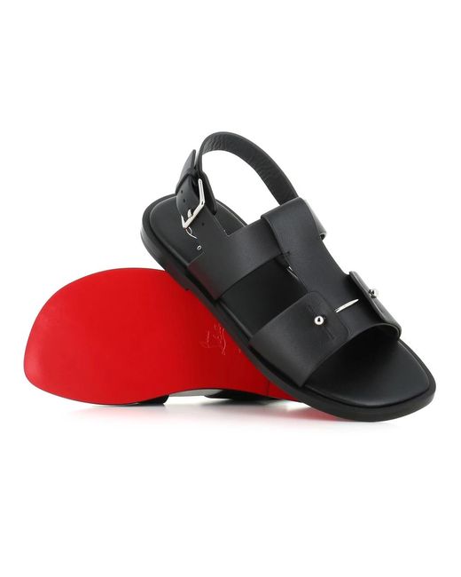 Flat Sandals Christian Louboutin de hombre de color Black