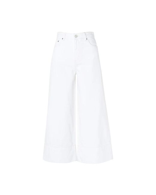 Jeans de algodón orgánico blanco Ganni de color White