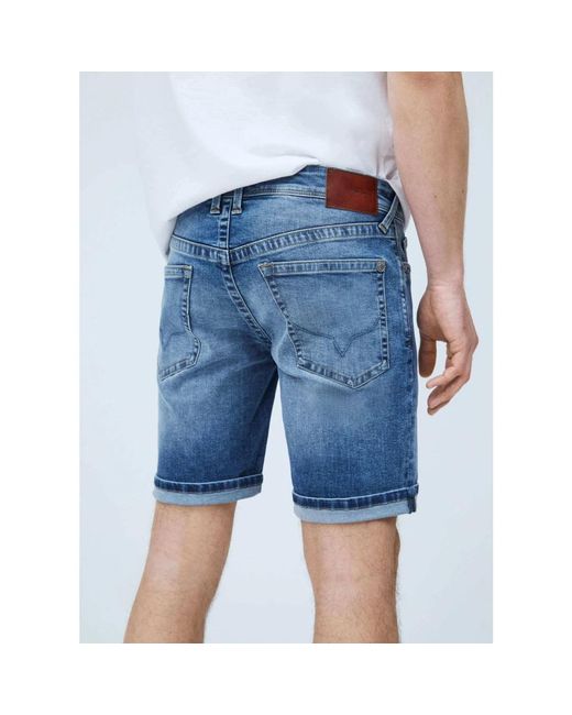 Pepe Jeans Stretch denim shorts bermuda stil in Blue für Herren