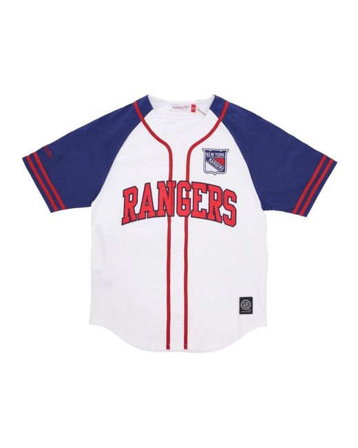 Mitchell & Ness Fitness ,Veelkleurig ,Katoen Nhl Oefendag Jersey Wit in het Blue voor heren