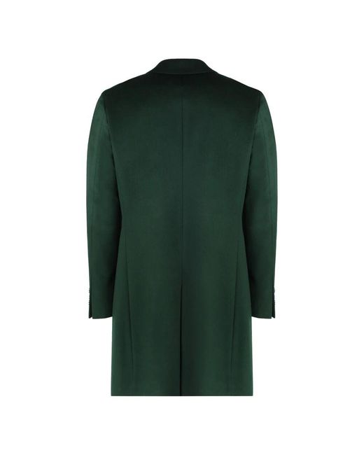 Boss Kaschmir wollmantel revers taschen in Green für Herren