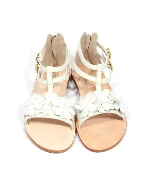 Twinset Schoenen ,Wit ,Kindersandalen Gemaakt in het Metallic