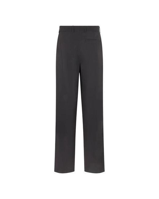 Emporio Armani Gray Straight Trousers for men