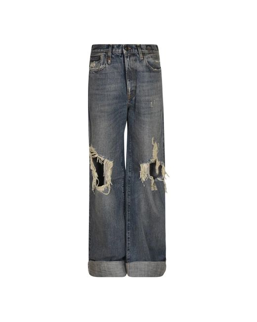 R13 Gray Wide Jeans