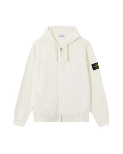 Stone Island Hoodies & Sweatvesten ,Wit ,Zip-Throughs in het White voor heren