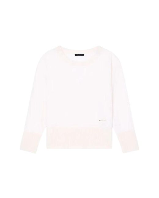 ARMANI EXCHANGE White Pullover Aus Mischgarn