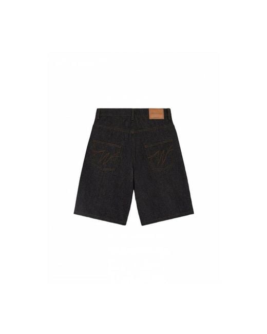 Walk In Paris Black Denim Shorts for men