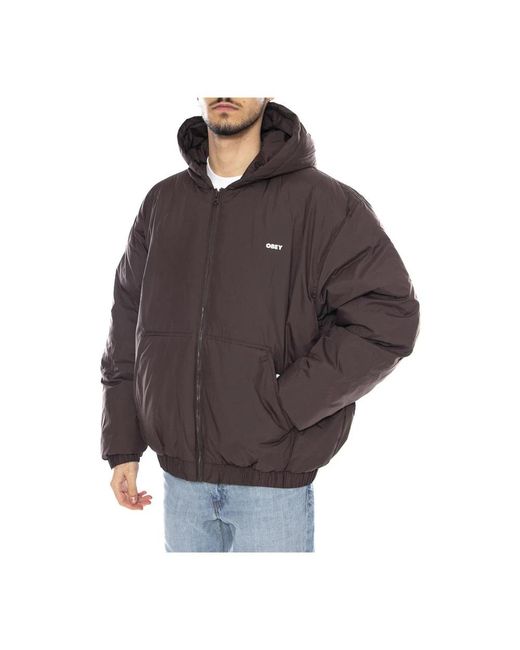 Winter Jackets Obey de hombre de color Brown