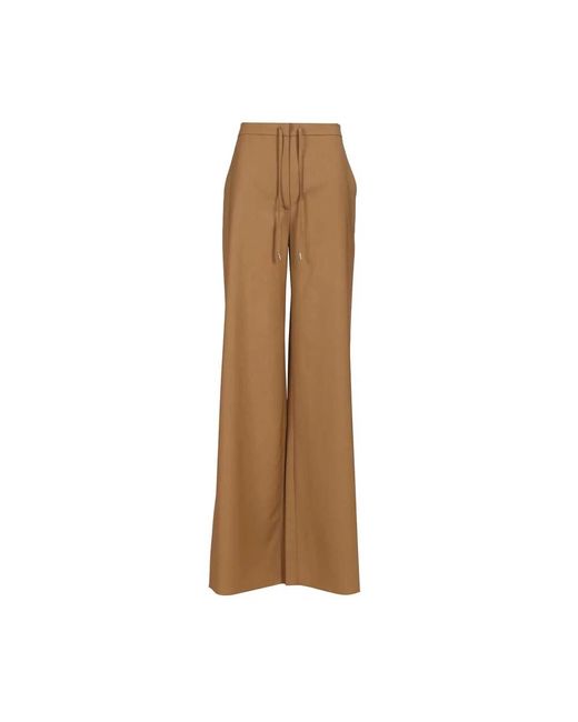 Max Mara Broeken ,Bruin ,Wol Pantalon Jogging Van Wollen Stof in het Brown
