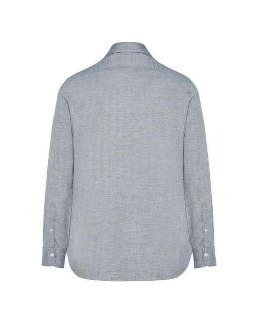 Barba Napoli Blue Casual Shirts for men