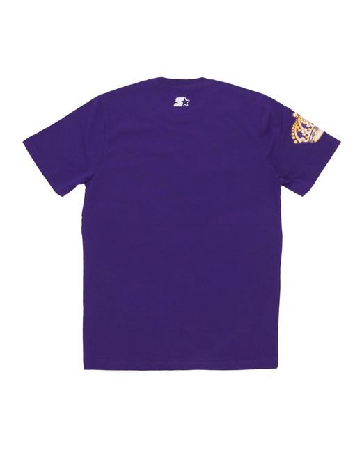 Starter Tops ,Paars ,Katoen Hookey T-Shirt Met Ronde Hals in het Purple voor heren