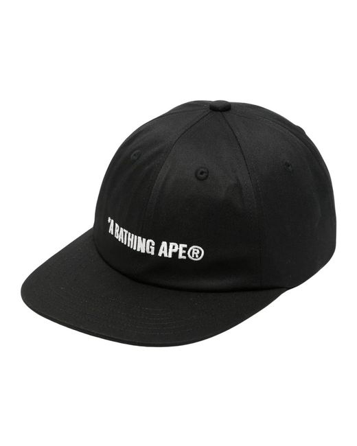 A Bathing Ape Logo Panel Cap M in het Black voor heren