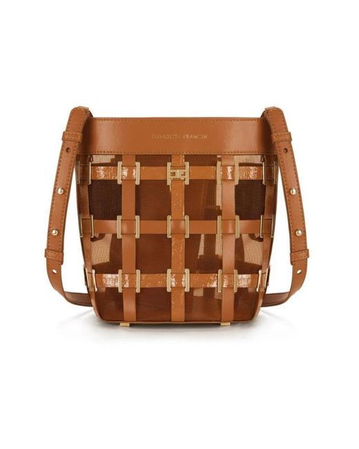 Elisabetta Franchi Brown Bucket Bags