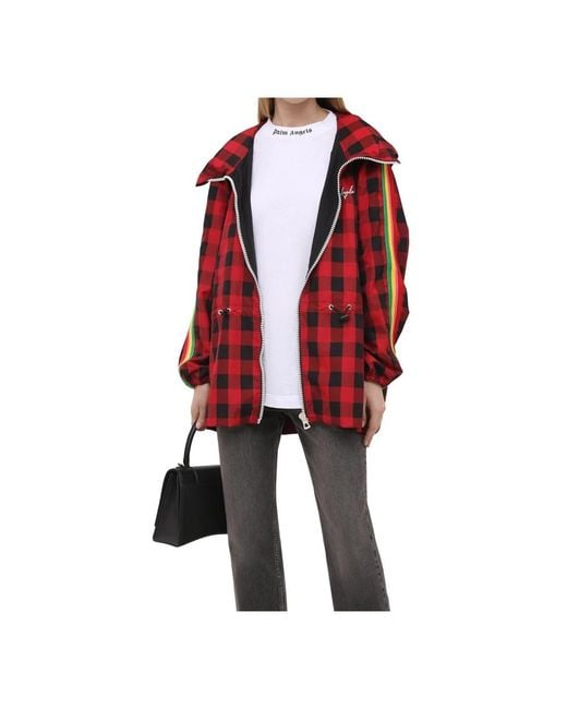 Palm Angels Jassen ,Rood ,Rode Windbreaker Jas Stijlvol Comfortabel in het Red voor heren