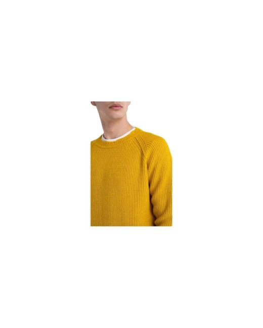 Replay Yellow Round-Neck Knitwear for men