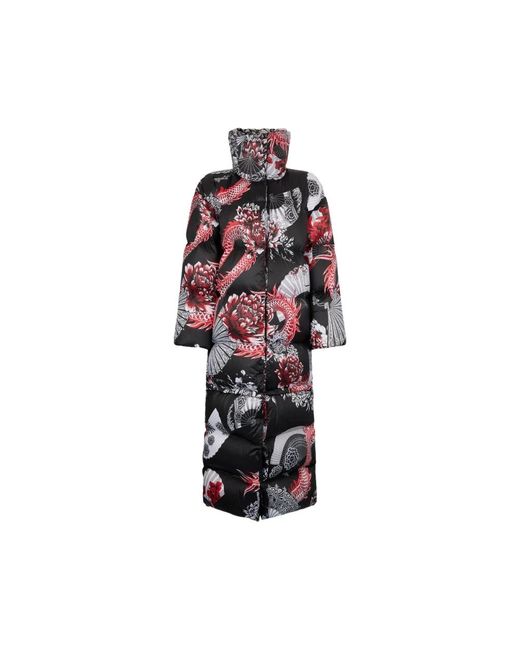 Roberto Cavalli Jassen ,Veelkleurig ,Gewatteerde Donsjas Met All-Over Print in het Red