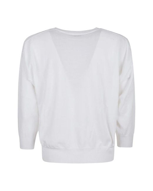 Peserico White Weiße Pullover Für Frauen Casual Stil