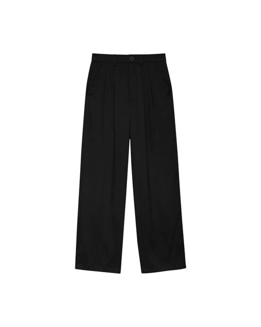 Anine Bing Carrie Straight-Leg Tailored Broeken in het Black