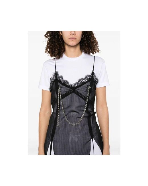 DSquared² Gray Schwarzer chain-link jumpsuit kurze ärmel