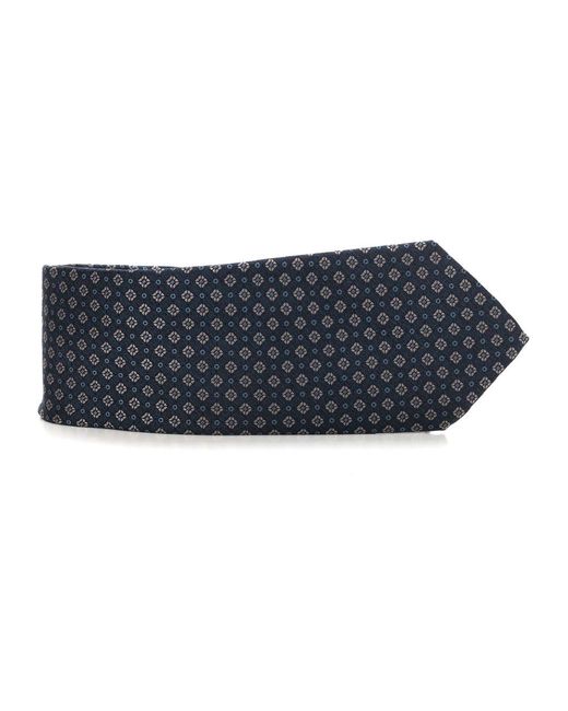 Canali Micro Pattern Seidenkrawatte in Blue für Herren