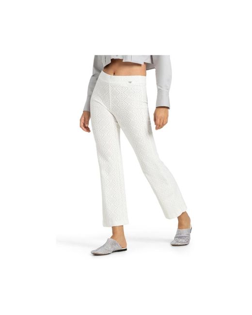 Cambio White Wide Trousers