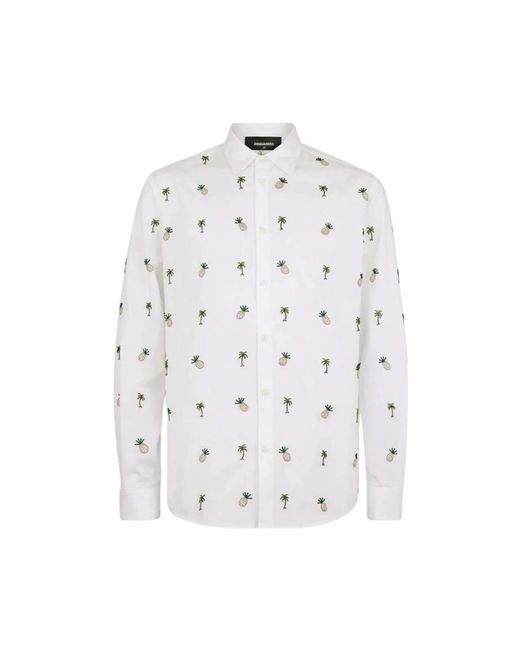 DSquared² Overhemden ,Wit ,Katoen Shirt E26 in het White voor heren