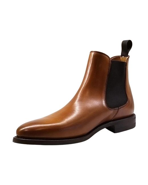 BERWICK  1707 Brown Chelsea Boots for men