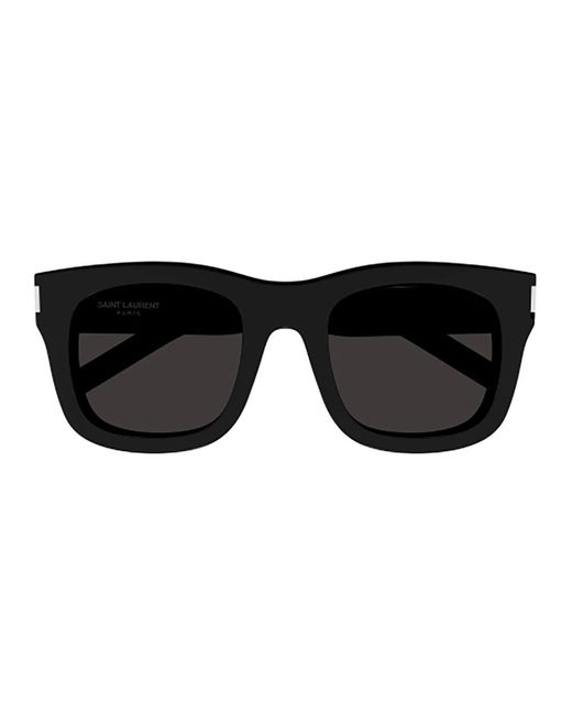 Saint Laurent Black Monceau Acetate Square Sunglasses