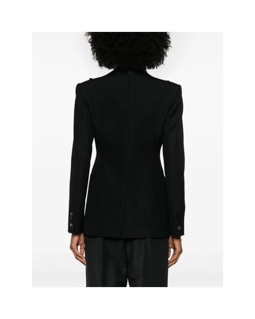 Max Mara Elegante Wollen Single-Breasted Jas in het Black