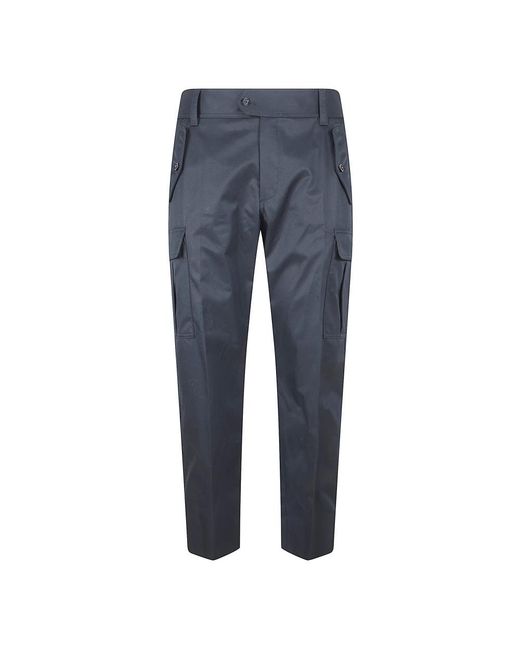 McQueen Blue Straight Trousers for men