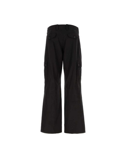 Dolce & Gabbana Black Straight Trousers for men