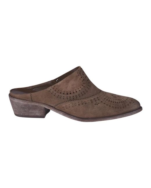 CURIOSITÉ Brown Heeled Mules