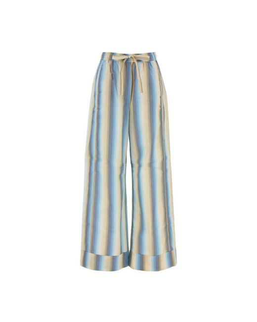 Ganni Ombre Stripe Elasticated Broeken in het Blue