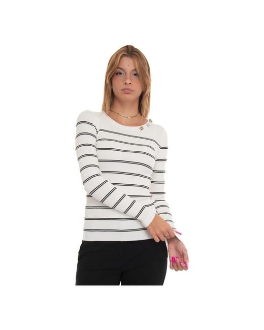 Liu Jo White Round-Neck Knitwear