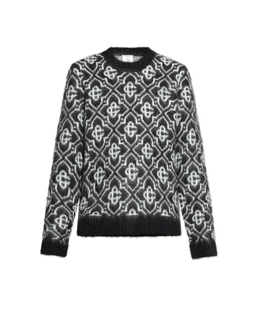 Casablanca Black Round-Neck Knitwear for men