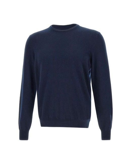 Gran Sasso Men's Blue Round-Neck Knitwear