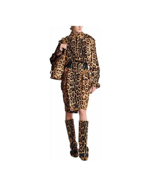 Balmain Leren Bomberjack Met Luipaardprint in het Black