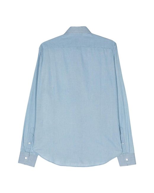 Fedeli Blue Casual Shirts for men