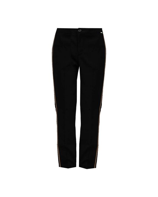Liu Jo Broeken ,Zwart ,Polyester Animal Print Slim-Fit Broek in het Black
